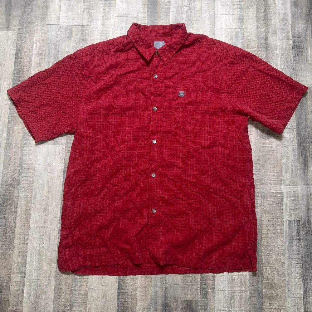 Vintage Y2K Quicksilver Red Check Style Button Up Shirt Size X Large Silky